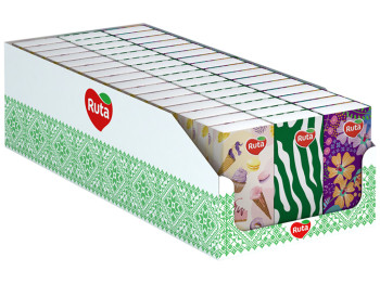 Хустки носові Ruta, 3 шари, 10 шт, паперові, в коробці (ціна за коробку 51 уп)