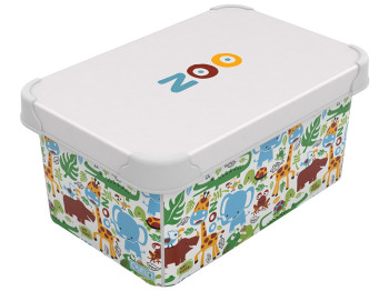 Контейнер Qutu Style Box Zoo, с крышкой, 5л, 8690068355291