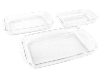 Противни термостекло Firex прямоугольные 1,6л/2,2л/2,9л (цена за набор 3шт)