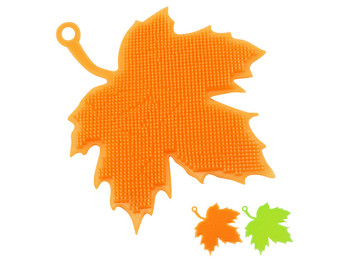 Мочалка универсальная силиконовая Кленовый лист 13x16,5см