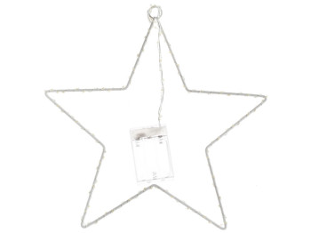 Декор Звезда, цвет - теплый белый, постоянное свечение