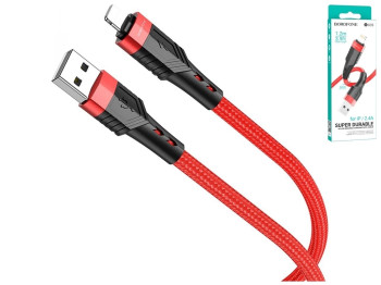 Кабель USB Borofone BU35 Lightning 1,2m, Червоний