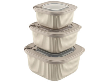 Набор контейнеров Idea Home Line Box, квадратные, пластик, TPE, 0,6л, 1,1л, 1,8л (цена за набор 3шт)