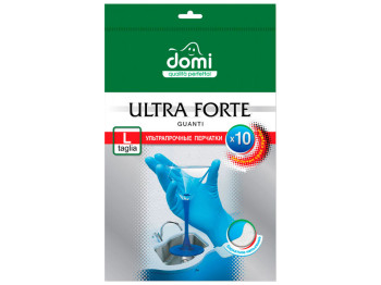 Рукавички ПВХ з оксамитовим напиленням "Domi" 10шт (розмір L)