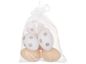 Набір підвісок Яйця великодні у мішочку, 4х6см (набір 6шт)