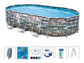 Бассейн каркасный овальный Power Steel. Bestway 56719