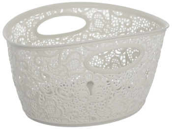 Корзинка с ручками Elif Ажурная малая серая 29,5х20,5х16,5см