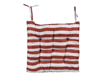 Подушка на стул garden, 40 см, квадратная, с завязками, цвет красно-белый