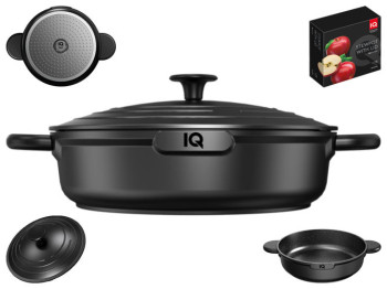 Сотейник IQ Be Simple, с двумя ручками, алюминиевый, 32см, 5,6л, с крышкой, 6900069963145