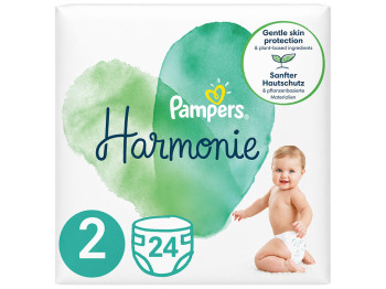 Подгузники одноразовые Pampers Harmonie, размер 2 Mini, 4–8 кг, 24шт