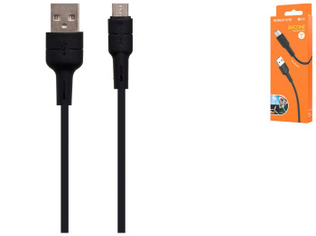 Кабель USB Borofone BX30 Silicone Micro, Чёрный