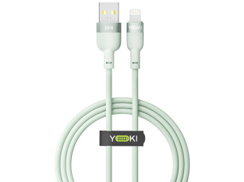 Кабель Yoki Silicone, USB-A — Lightning, 2,4A, 1,2м, Мятный