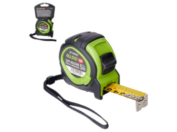 Рулетка измерительная Alloid Pro, 5 м/25 мм, автостоп, магнитный зацеп, корпус с резиной