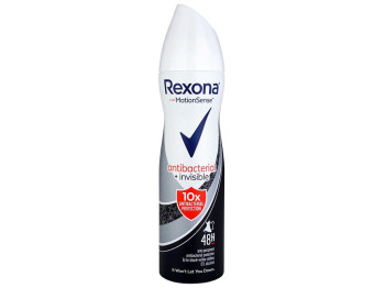 Антиперспирант аэрозоль Rexona "Антибактериальный и невидимый на черном и белом" 48ч 150мл 55832