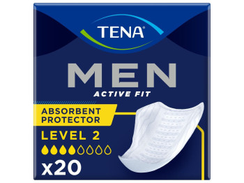 Прокладки урологічні Tena Men Active Fit Level 2, для чоловіків, анатомічна форма, 4 краплі, 20шт