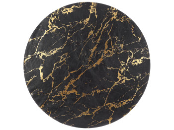 Салфетка сервировочная (плейсмат) Marble черная с золотом, D38см