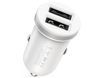 Автомобильное Зарядное Устройство XO-CC18 Dual USB, Белый