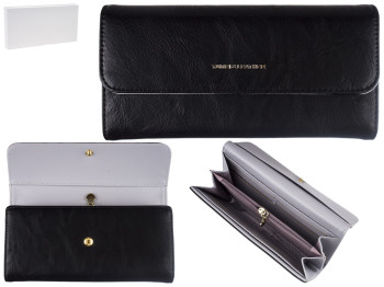 Кошелек женский кожзам. черный "Yamei and leather" 18,5х3х9,5см