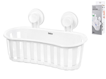Органайзер Bathlux для ванної на присосках, ABS+PP, 30,6x11,8x17,6см, колір білий