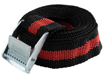 Стяжка груза, нагрузка 300кг, полиэстер, 25мм × 2,5м, цвет черный с красным (цена за 2шт)