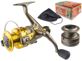Катушка Sams Fish "King Кобра" 4000 3bb, металлическая шпуля с дополнительной графитовой шпулей