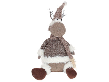 Новогодняя игрушка Олень, 22x15x35см, цвет - бежевый с коричневым