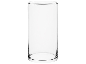Ваза Glasset Luca, стеклянная, цилиндрическая, прозрачная, 29,5 см