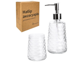 Набор аксессуаров для ванной комнаты, дозатор и стакан (цена за набор 2 предмета)