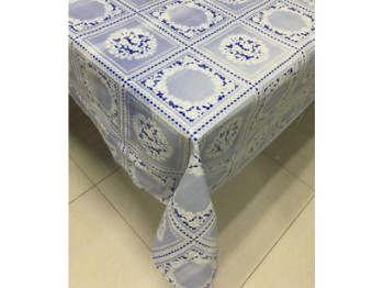 Клейонка вінілова ажурна "Lace" блакитна 1,37x20 метрів (ціна за рулон)