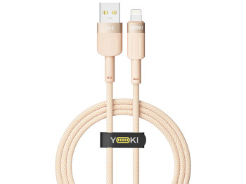 Кабель Yoki Style, USB-A — Lightning, 12W, 1,2м, Оранжевый