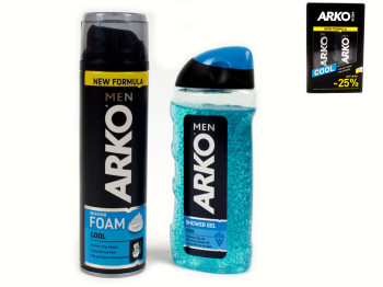 Подарочный набор Arko "Men - Cool" (гель для душа+пена для бритья)