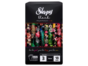 Прокладки гигиенические ультратонкие Sleepy Black Night, 7капель, 18шт