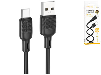 Кабель USB Borofone BX113 Silicone Type-C 3A 3м, цвет черный