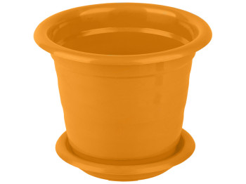 Горшок для цветов с подставкой круглый 160мм 2,0л (цвет желтый) Консенсус