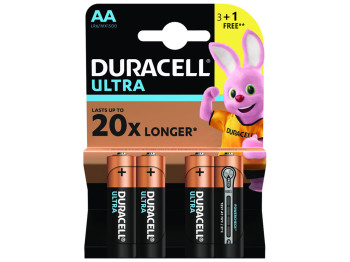 Батарейка алкалиновая Duracell Ultra Power, 1.5V, AA, LR6 MX1500 (цена за блистер 4шт)