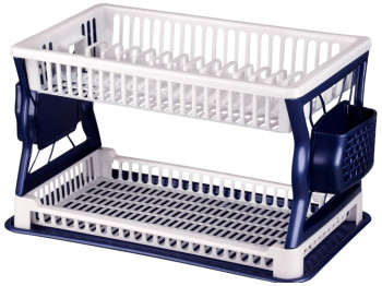 Сушарка для посуду R plastic, фіолетовий, 2 яруси, 43x29x27,5см, 20208