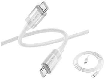 Кабель USB Borofone BU44 Sincero 60W Type-C to Type-C 1,2м Колір Сiрий