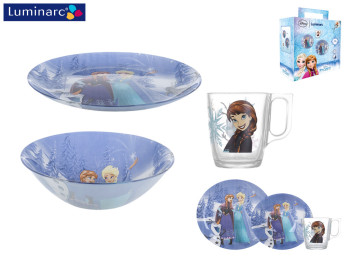 Набор посуды дет. Luminarc "Disney Frozen" 3 пр. (чашка 250мл, салатник 16см, тарелка 20,5см) 53724