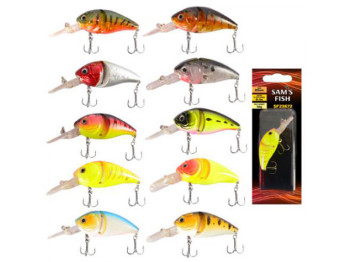 Воблер двухсоставной микс Sams fish 75мм (цена за 1шт)