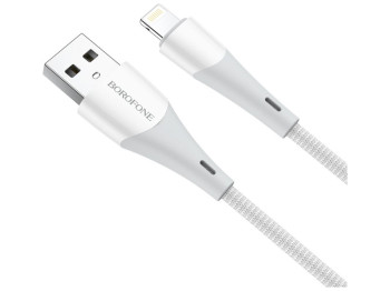 Кабель USB Borofone BX60 Superior Lightning 2.4A Колір Бiлий