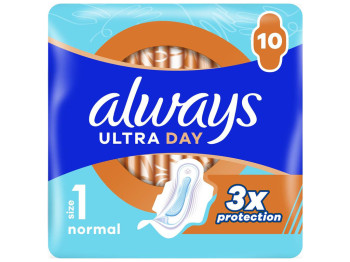 Прокладки гигиенические Always Ultra Day Normal, с ароматом, 4 капли, размер 1, 10шт