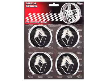 Наклейки на ковпаки RENAULT, 9см, чорні, 4шт
