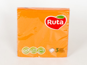 Салфетки "Рута" оранжевые трехслойные 33x33см 20шт