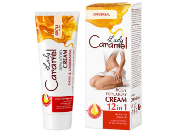Крем для депиляции Caramel, 12в1, с витамином Е, пантенолом и гидролизованным шелком, 200мл