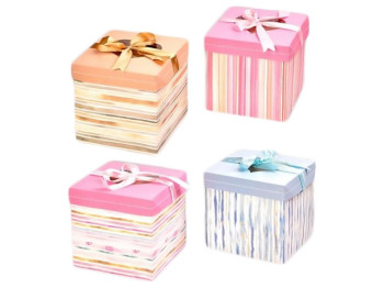 Коробка подарочная картонная M Striped, 20x20см