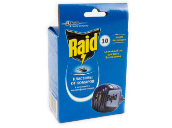 Электрофумигатор Raid +пластинки от комаров 10шт