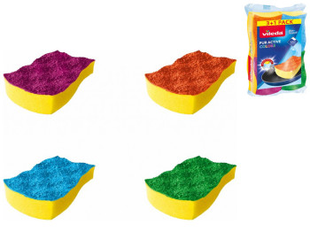 Губки для посуды Vileda Pur Active (цена за упаковку 4шт)