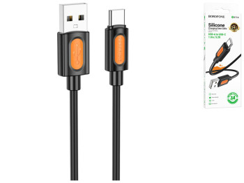 Кабель USB Borofone BX114 Silicone Type-C 3A, 1м, колір чорний