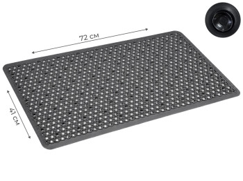 Килимок для ванної Bathlux антиковзкий TPR, 72×41см, сірий