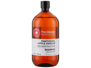Шампунь для волосся The Doctor Panthenol + Apple Vinegar Reconstruction, з пантенолом та оцтом, 946м